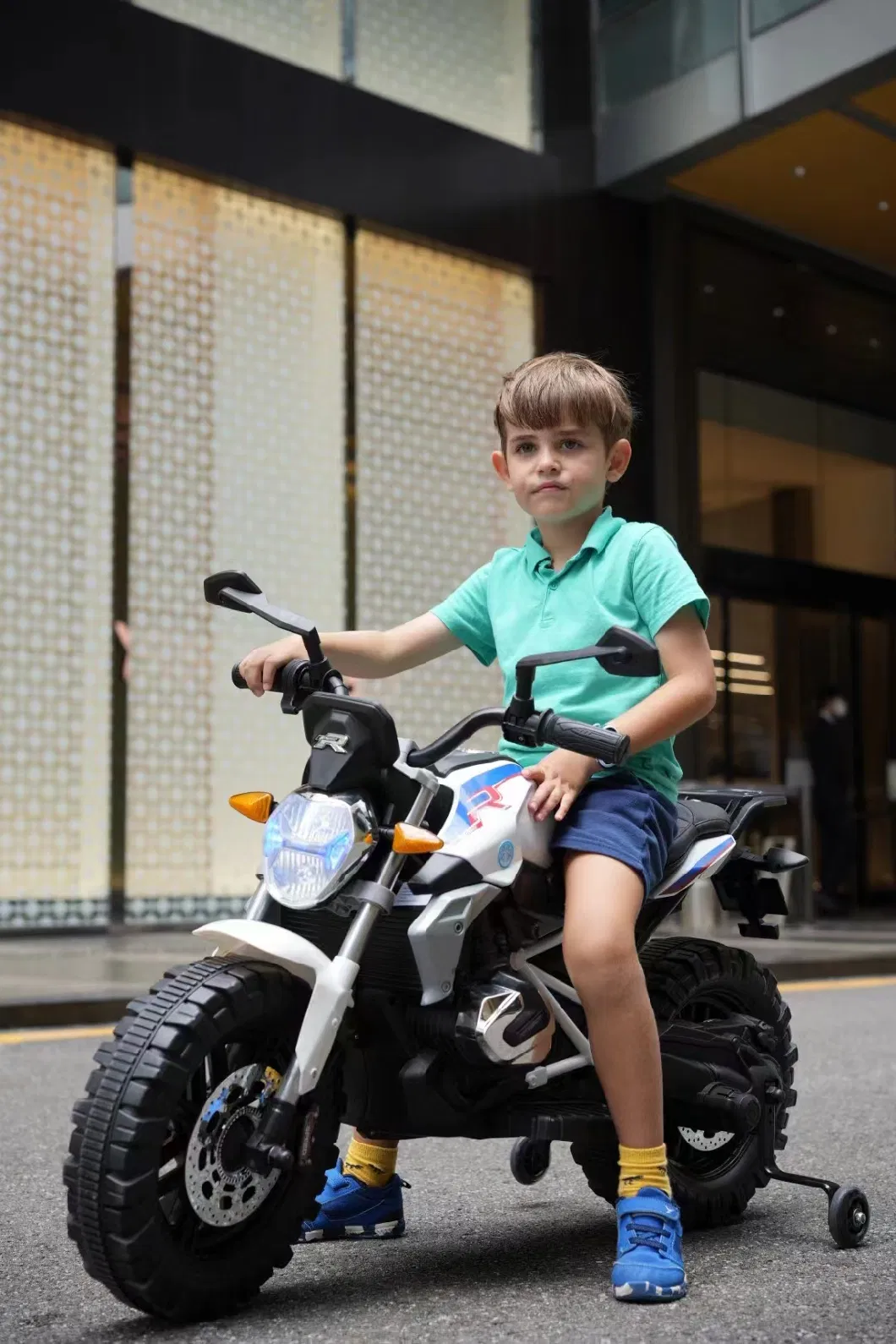 Children'S Rechargeable Ride On Motorbike With Two Training Wheel Kids 12V Electric Battery Riding On Toy Motorcycles 0